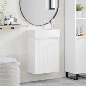 vidaXL Μονάδα μπάνιου με βρύση Λευκό 45,5 x 25,5 x 84 εκ