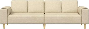 vidaXL Καναπές σαλονιού Κρεμ 250 x 77 x 76 εκ. Πολυεστέρας