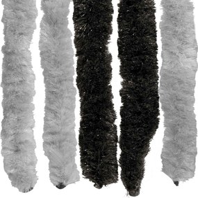vidaXL Κουρτίνα εντόμων Chenille Γκρι και Μαύρο 100 x 200 cm 100% PP