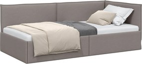 vidaXL Κρεβάτι Γωνίας Taupe 90 x 200 cm ύφασμα
