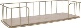 Μεταλλικό Ράφι Τοίχου με Ξύλινη Βάση 35x14x8cm