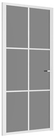 vidaXL Εσωτερική Πόρτα 93x201,5 εκ. Λευκό ESG Γυαλί και Αλουμίνιο