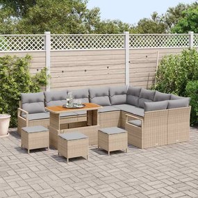vidaXL Σετ Καναπέ Κήπου 13 pcs Μπεζ, Ανοιχτό Γκρι 110 x 55 x 71 εκ