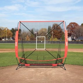 VEVOR 5x5 ft Baseball Softball Practice Net, Portable Baseball Training Net for Hitting Batting Catching Pitching, Backstop Baseball Equipment with Bow Frame, Carry Bag, Strike Zone, Ball, Batting Tee