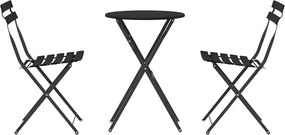vidaXL Φορητό Σετ Μπιζερί 3 pcs Ανθρακί Ατσάλι