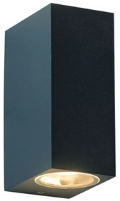 Φωτιστικό Τοίχου - Απλίκα SL8111GU10G 5,8x15cm 2xGU10 3W IP65 Dark Grey Aca Plastic, Glass