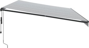 vidaXL Τέντα Πτυσσόμενη Αυτόματη με LED Ανθρακί / Λευκή 600x350 εκ.