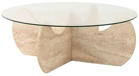 Τραπέζι Σαλονιού Himalayas 552NOS2505 Φ90x30cm Travertine Beige