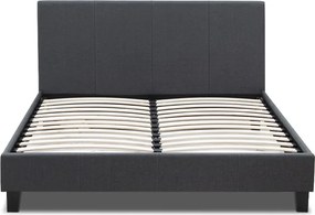 Κρεβάτι Flat Megapap υφασμάτινο χρώμα ανθρακί 140x190εκ.