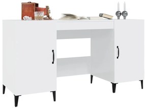 vidaXL Γραφείο Γυαλιστερό Λευκό 140x50x75 εκ. Επεξεργασμένο Ξύλο