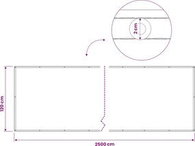vidaXL Αδιάφανο σκίαστρο μπαλκονιού 1,2 x 25 m Ύφασμα με επικάλυψη PU