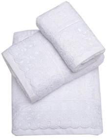 Πετσέτα Με Δανδέλα Νο14 White Viopros Προσώπου 50x100cm 100% Βαμβάκι