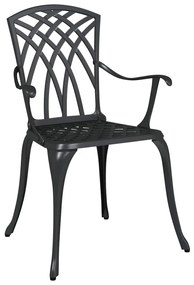 vidaXL Καρέκλα Κήπου 2 pcs Μαύρο 55 x 56.5 x 91εκ Αλουμίνιο