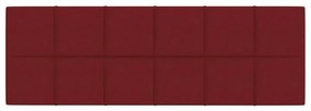 Πάνελ Τοίχου 12 τεμ. Κόκκινο κρασί 90 x 30 εκ. 3,24 μ Υφασμα - Κόκκινο