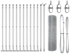 vidaXL Στύλος Περιφράξεων Ασημί 25 x 0,5 μ (12 x 12 mm πλέγμα) Ατσάλι