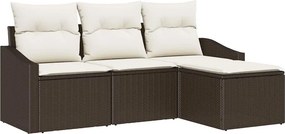 vidaXL Σετ Καναπέ με μαξιλάρι 4 pcs Καφέ συνθετικό ρατάν