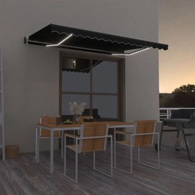 vidaXL Αναδιπλούμενη τέντα Ανθρακί 450 x 350 εκ Πολυεστέρας