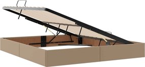 vidaXL Κρεβάτι Οθωμανικού Τύπου Καπουτσίνο 180 x 200 cm Τεχνητό Δέρμα