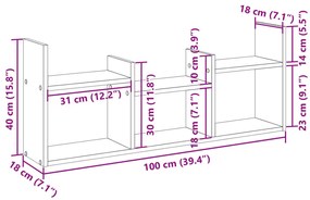 Ντουλάπι Τοίχου Αρτισιανή Δρυς 100x18x40 εκ. Επεξεργασμένο Ξύλο - Καφέ