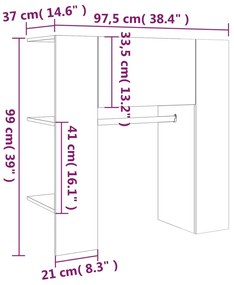 ΝΤΟΥΛΑΠΙ ΔΙΑΔΡΟΜΟΥ ΛΕΥΚΟ 97,5X37X99 ΕΚ. ΕΠΕΞΕΡΓ. ΞΥΛΟ 808765