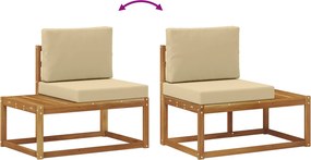 vidaXL Σειρά Καναπέ Εξωτερικού με μαξιλάρι 2 pcs Φυσικό