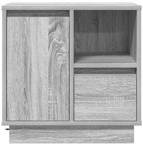 vidaXL Κομοδίνο με συρτάρι Γκρι 50 x 34.5 x 50 εκ. Επεξεργασμένο ξύλο