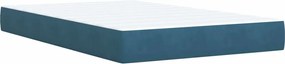 vidaXL Κρεβάτι Boxspring με Στρώμα Μπλε 120x200 εκ. Βελούδινο