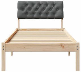 vidaXL Σκελετός Κρεβατιού με κεφαλάρι Καφέ και σκούρο γκρι 75 x 190 cm