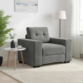 vidaXL Πολυθρόνα Σκούρο Γκρι Βελούδινη 100 x 78 x 80 εκ.