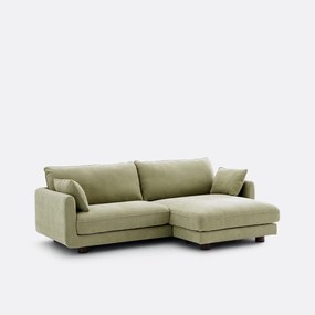 Γωνιακός αναστρέψιμος καναπές από μελανζέ πολυεστέρα, EMILIO