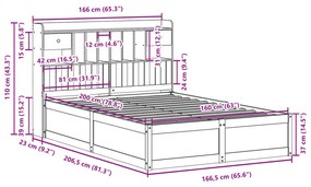 ΣΚΕΛΕΤΟΣ ΚΡΕΒ. ΧΩΡΙΣ ΣΤΡΩΜΑ ΚΑΦΕ ΚΕΡΙΟΥ 160X200 ΕΚ ΜΑΣΙΦ ΠΕΥΚΟ 3323490