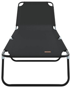 vidaXL Πτυσσόμενη Ξαπλώστρα Φορητή Μαύρη 600D Oxford Fabric