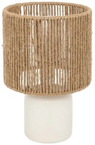 Pakoworld Επιτραπέζιο Φωτιστικό - Πορτατίφ 1xE14 Leyda Φ16x24εκ Κεραμικό Λευκό-Φυσικό Μπεζ 199-000677