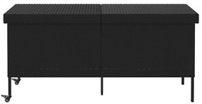 vidaXL Κουτί Αποθήκευσης Κήπου με Ρόδες 160x55x75 εκ. Συνθετικό Ρατάν