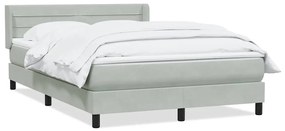 vidaXL Κρεβάτι Boxspring με Στρώμα Ανοιχτό Γκρι 160x220 εκ. Βελούδινο