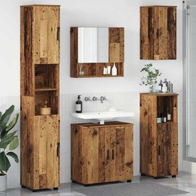 vidaXL Σετ Επίπλων Μπάνιου με πόρτα 5 pcs Παλαιό ξύλο 61 x 35 x 64 εκ.