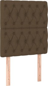 vidaXL Κρεβάτι Boxspring με Στρώμα &amp; LED Σκ.Καφέ 80x200 εκ. Υφασμάτινο