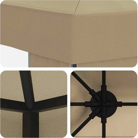 vidaXL Κιόσκι 4 x 3 μ Μπεζ Πολυεστέρας και Χάλυβας 190 gsm