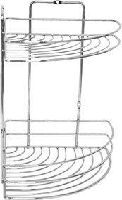 Ραφιέρα μπάνιου γωνιακή Nextdeco 2 ράφια επιχρωμιωμένο ατσάλι Υ27xØ19εκ.