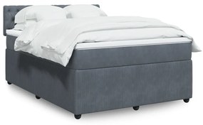 ΚΡΕΒΑΤΙ BOXSPRING ΜΕ ΣΤΡΩΜΑ ΣΚΟΥΡΟ ΓΚΡΙ 140X190 ΕΚ. ΒΕΛΟΥΔΙΝΟ 3290041