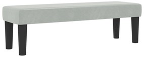 vidaXL Κρεβάτι Box Spring με στρώμα & πάγκο ανοιχτό γκρι 140x190 εκ. βελούδο