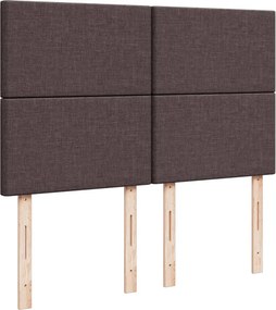 vidaXL Κρεβάτι Boxspring με Στρώμα Σκούρο Καφέ 140x200 εκ Υφασμάτινο