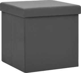 vidaXL Πτυσσόμενα Σκαμπό Αποθήκευσης 2 τεμ. Γκρι από PVC