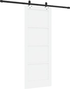 vidaXL Συρόμενη Πόρτα Λευκό και Μαύρο 78 x 202 εκ.