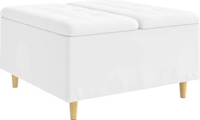 vidaXL Οθωμανικό αποθήκευσης Λευκός 80 x 80 x 45 cm Τεχνητό δέρμα