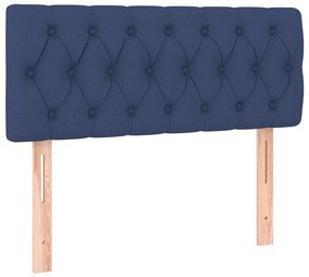vidaXL Κρεβάτι Boxspring με Στρώμα &amp; LED Μπλε 90x190 εκ. Υφασμάτινο