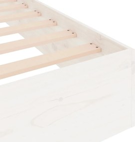 vidaXL Πλαίσιο Κρεβατιού Λευκό 135x190 εκ. από Μασίφ Ξύλο Double
