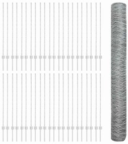 vidaXL Τεντώτο με στήριγμα Ασημί 1,2 x 100 m Ατσάλι