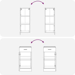 vidaXL Μονάδα κουζίνας LYON 8 pcs Μαύρη Δρυς Επεξεργασμένο Ξύλο