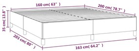 Σκελετός Κρεβατιού Χωρίς Στρώμα Taupe 160x200 εκ. Υφασμάτινο - Μπεζ-Γκρι